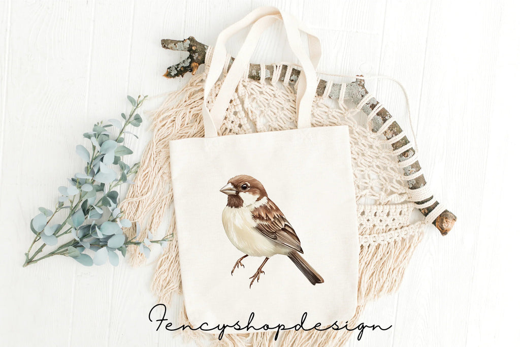 Charming Sparrow Illustrations Clipart Bundle