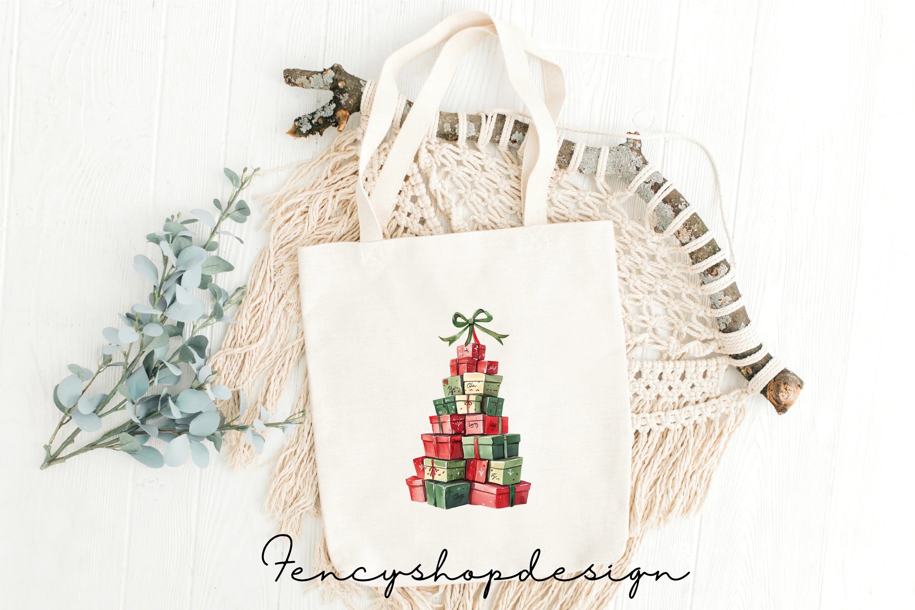 Christmas Gift Stacks Clipart Bundle
