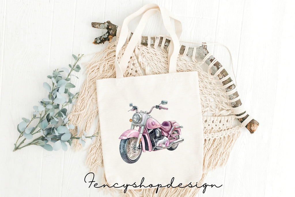 Pink Motorcycles Clipart Bundle