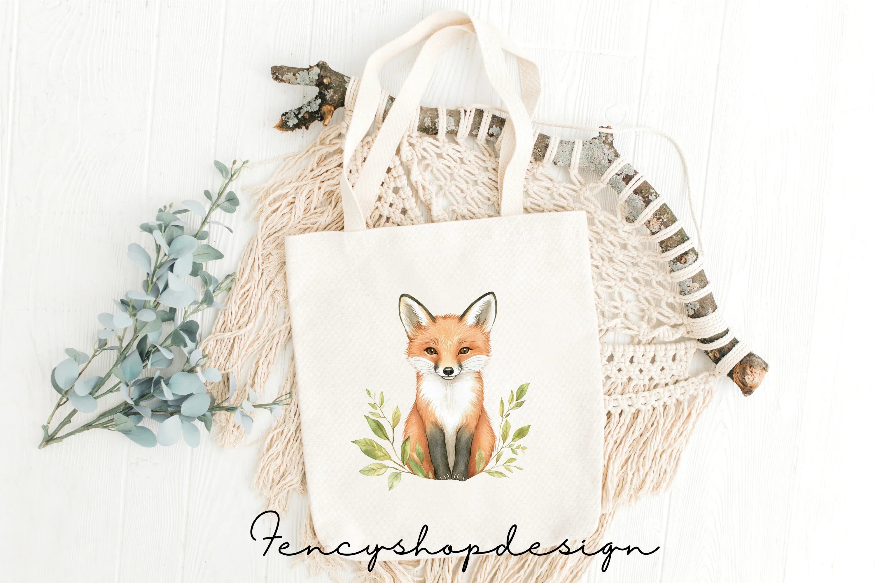 Cute Woodland Fox Clipart Bundle