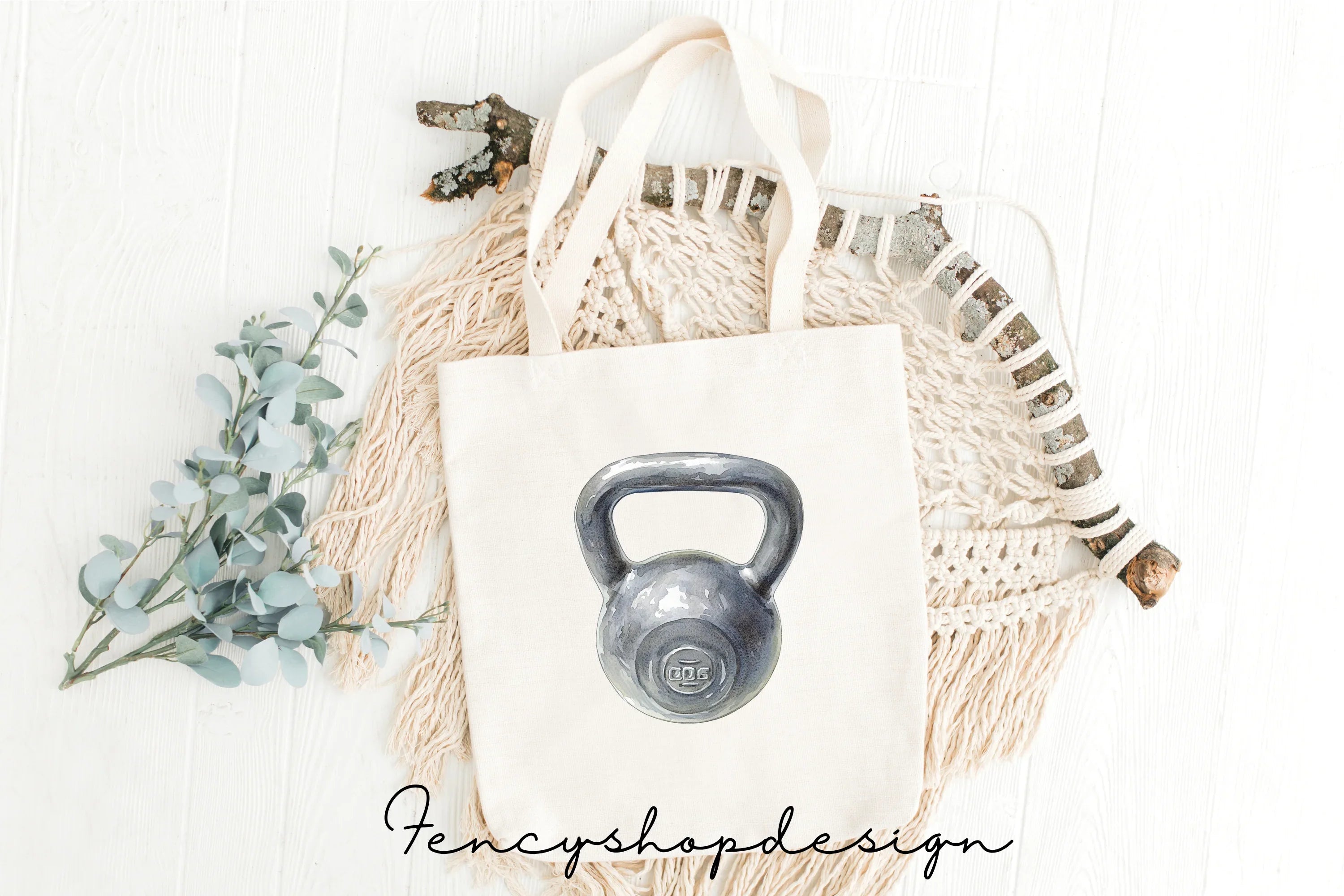 Realistic Gym Kettlebell Clipart Bundle