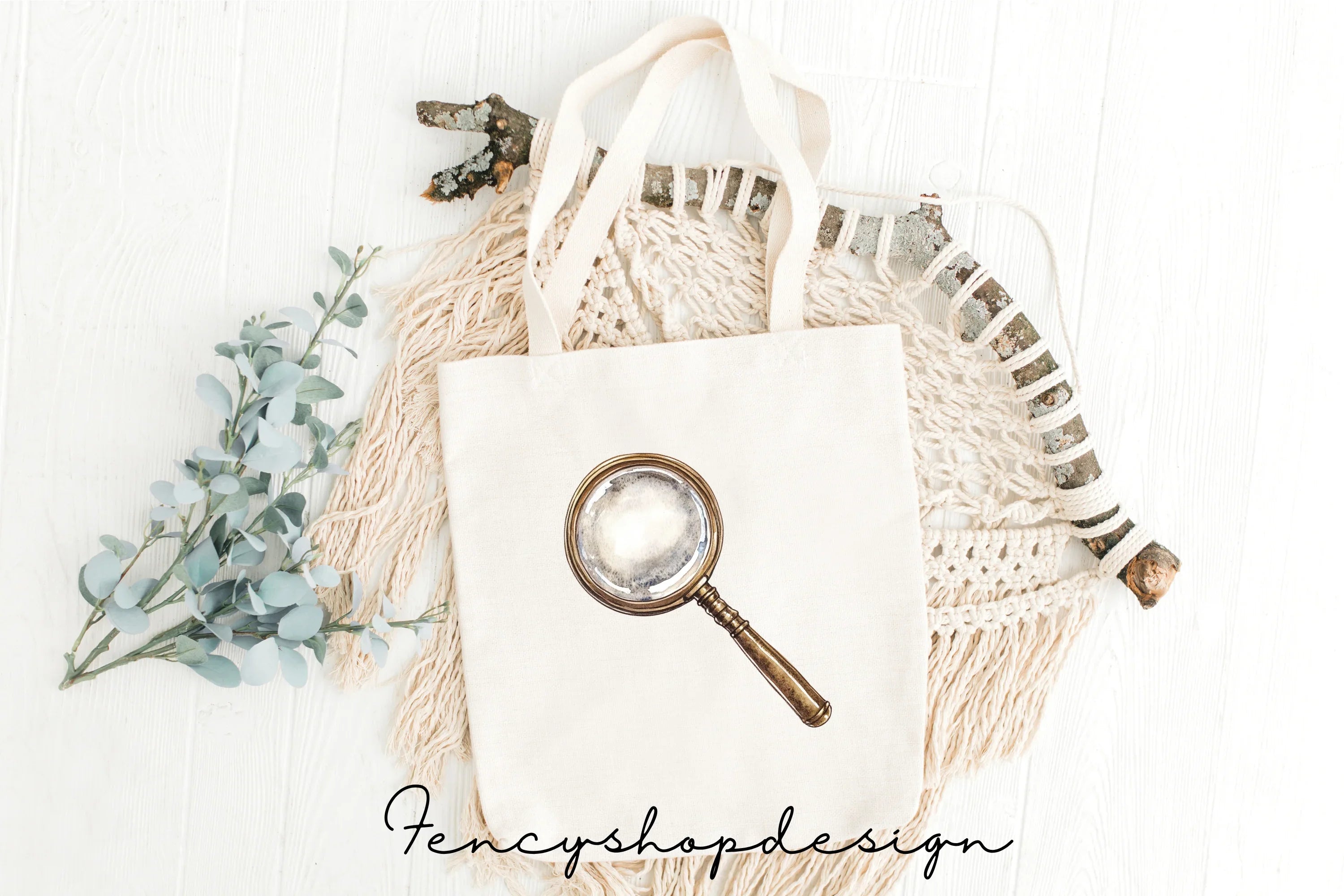 Vintage Magnifying Glass Clipart Bundle