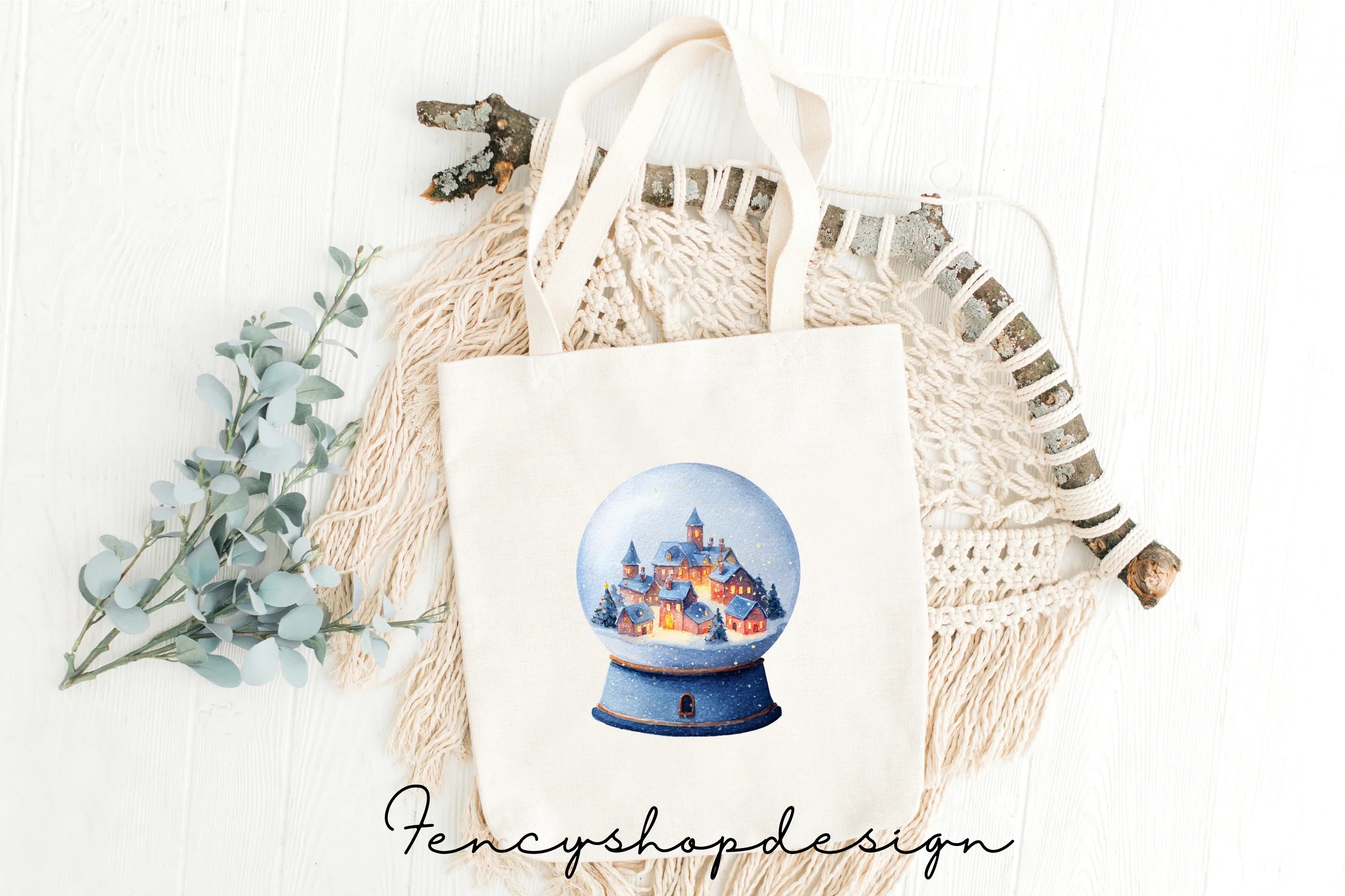 Winter Wonderland Snow Globe Clipart Bundle