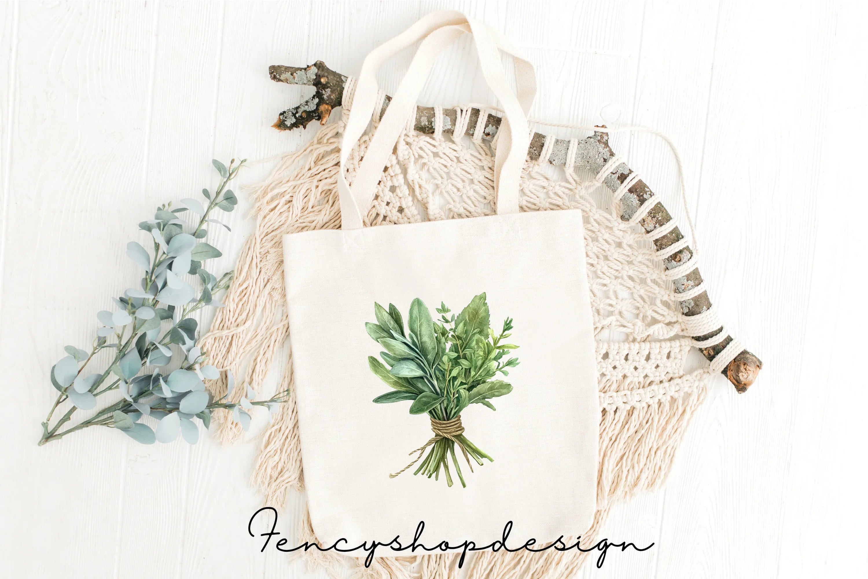 Fresh Herb Bouquets Clipart Bundle
