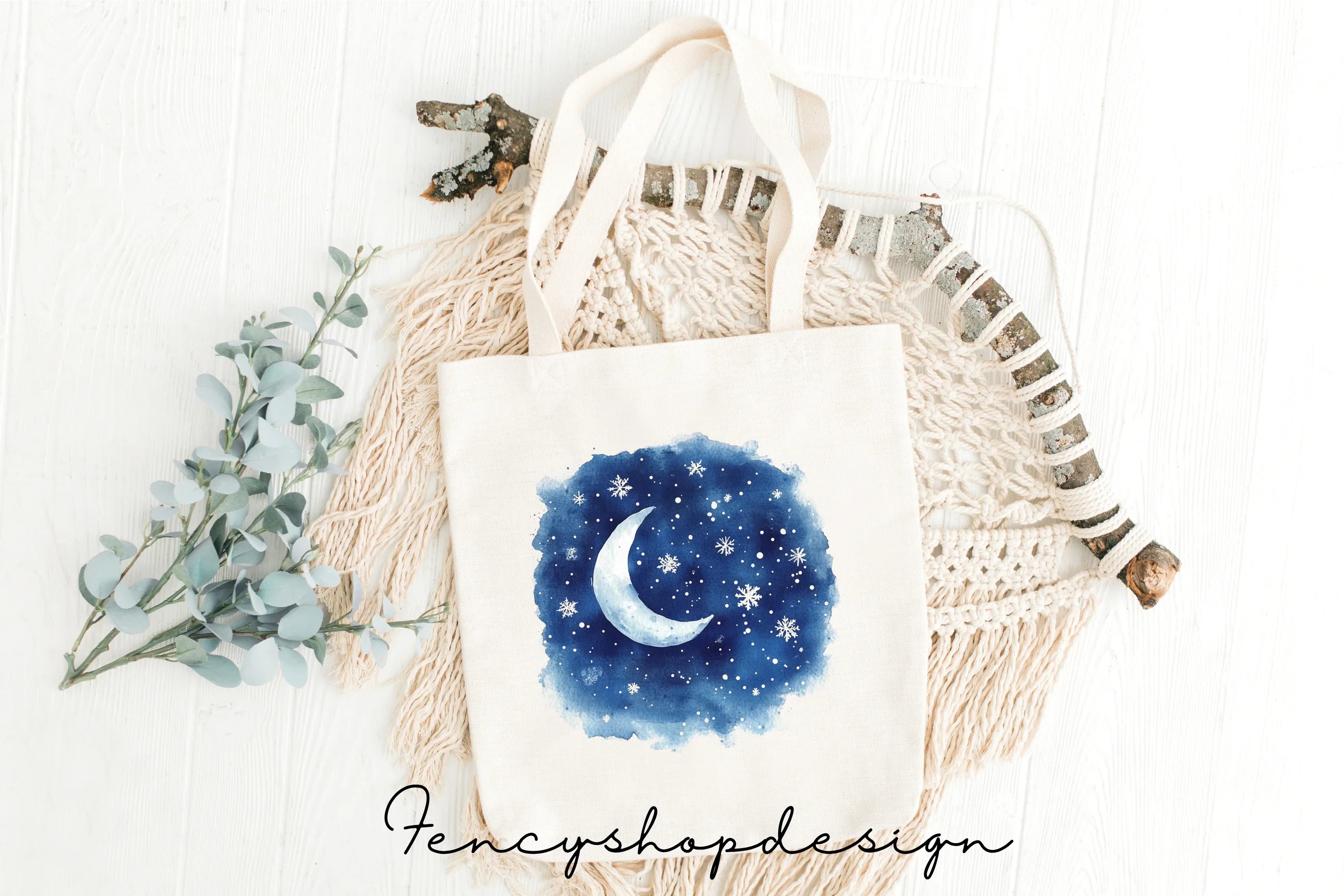 Magical Winter Night Clipart Bundle