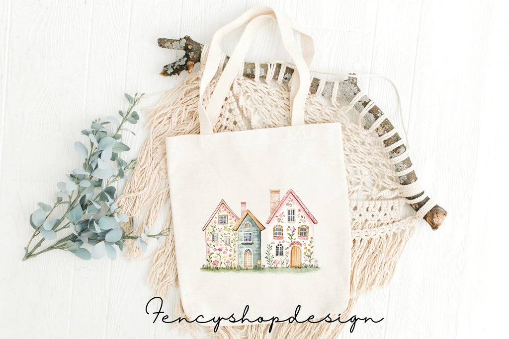 Whimsical Cottage Houses Clipart Bundle