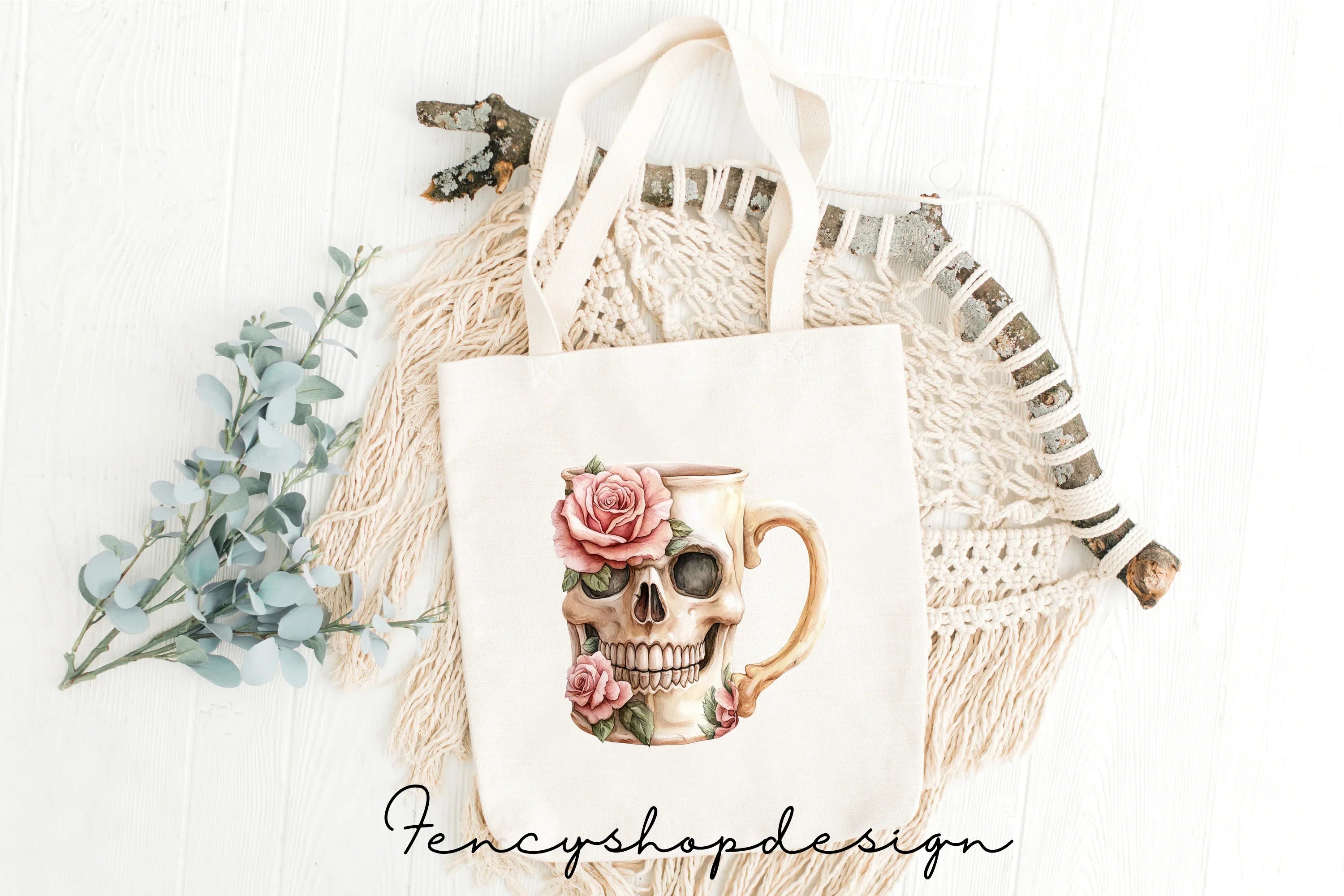 Skull Rose Clipart Bundle