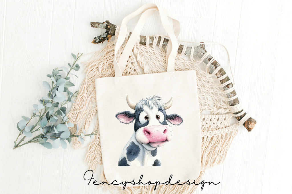 Adorable Farm Animal Cow Clipart Bundle