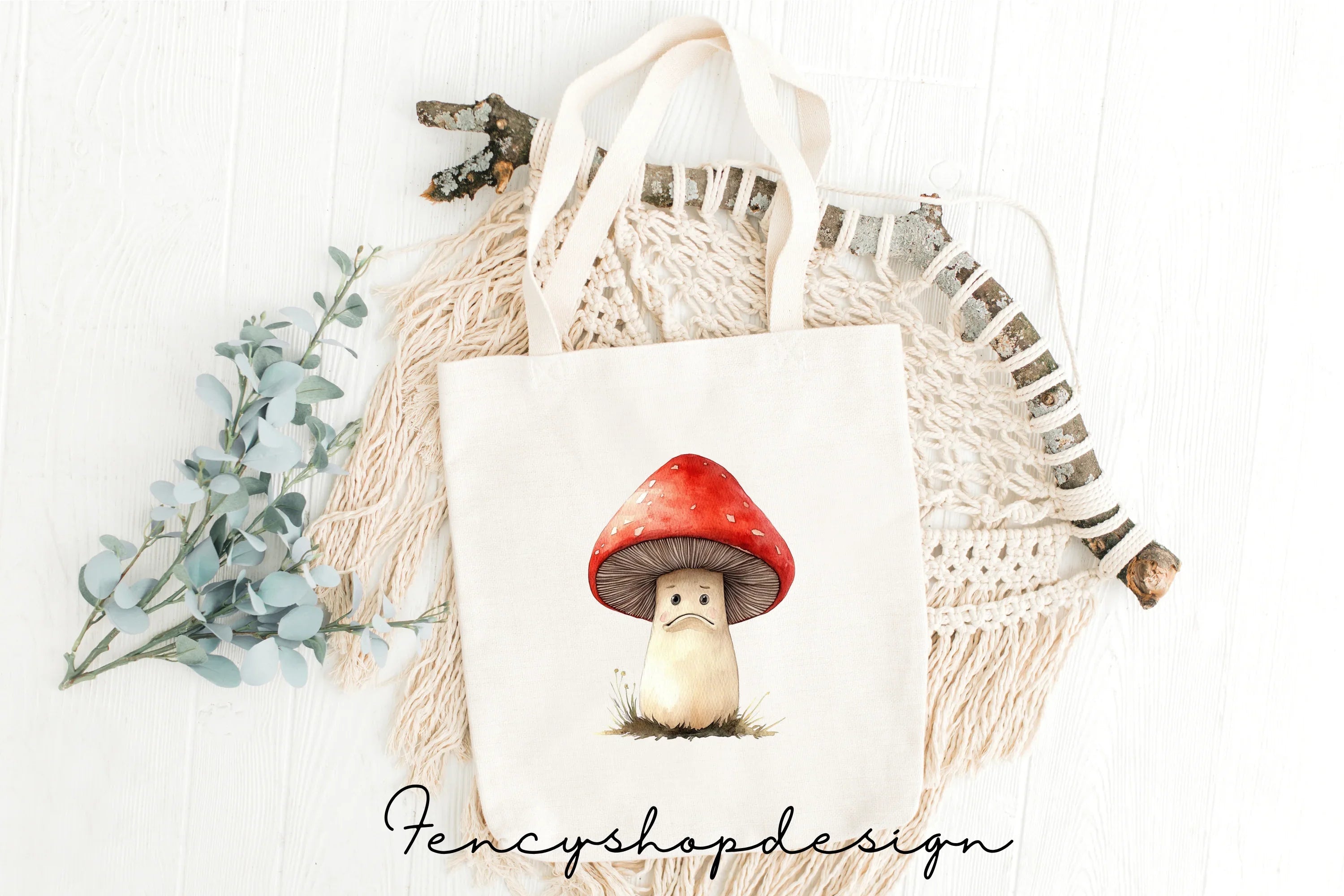 Grumpy Mushroom Clipart Bundle