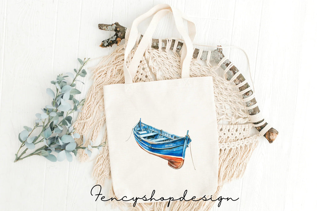 Blue Boats Clipart Bundle