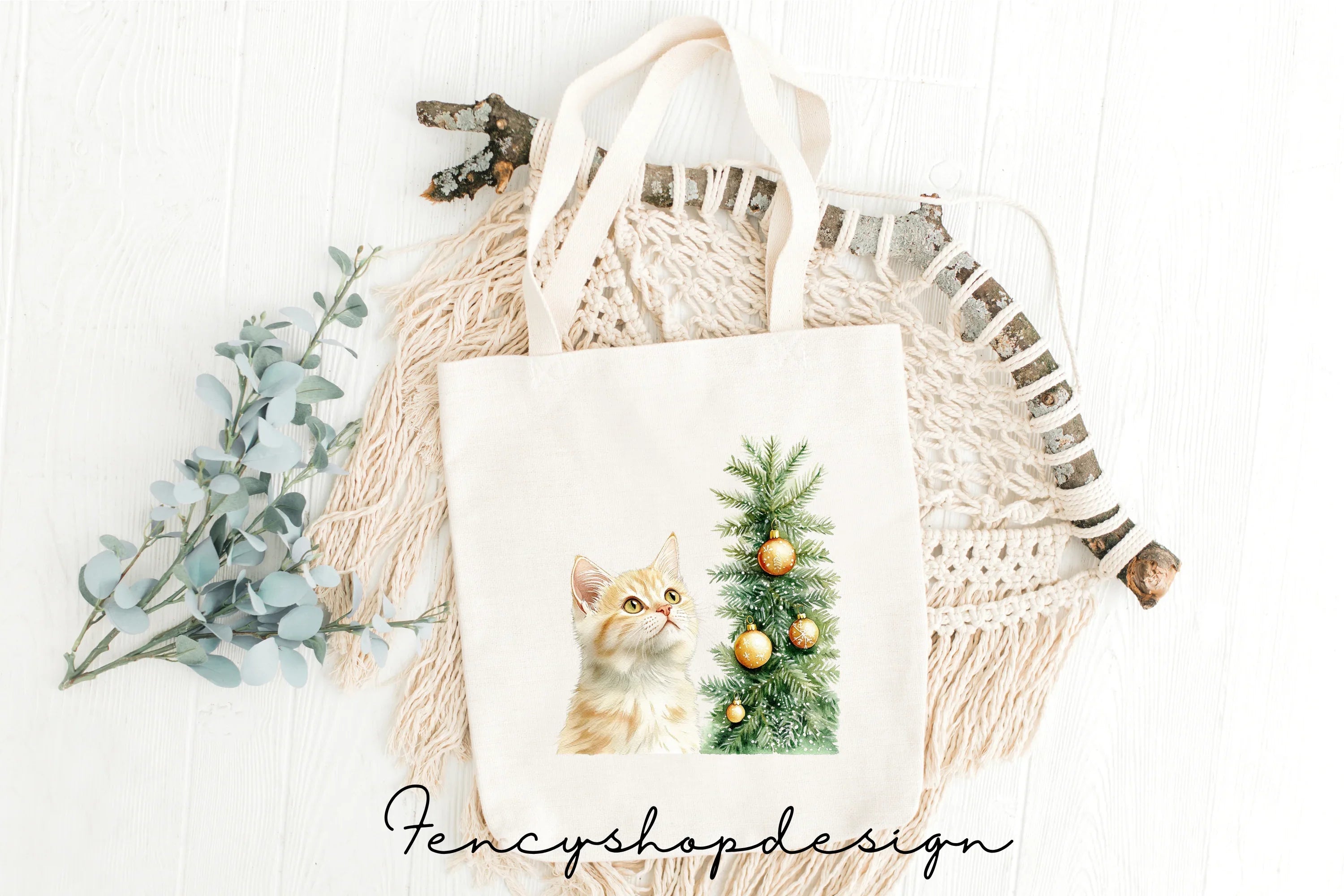 Cute Christmas Cat Clipart Bundle
