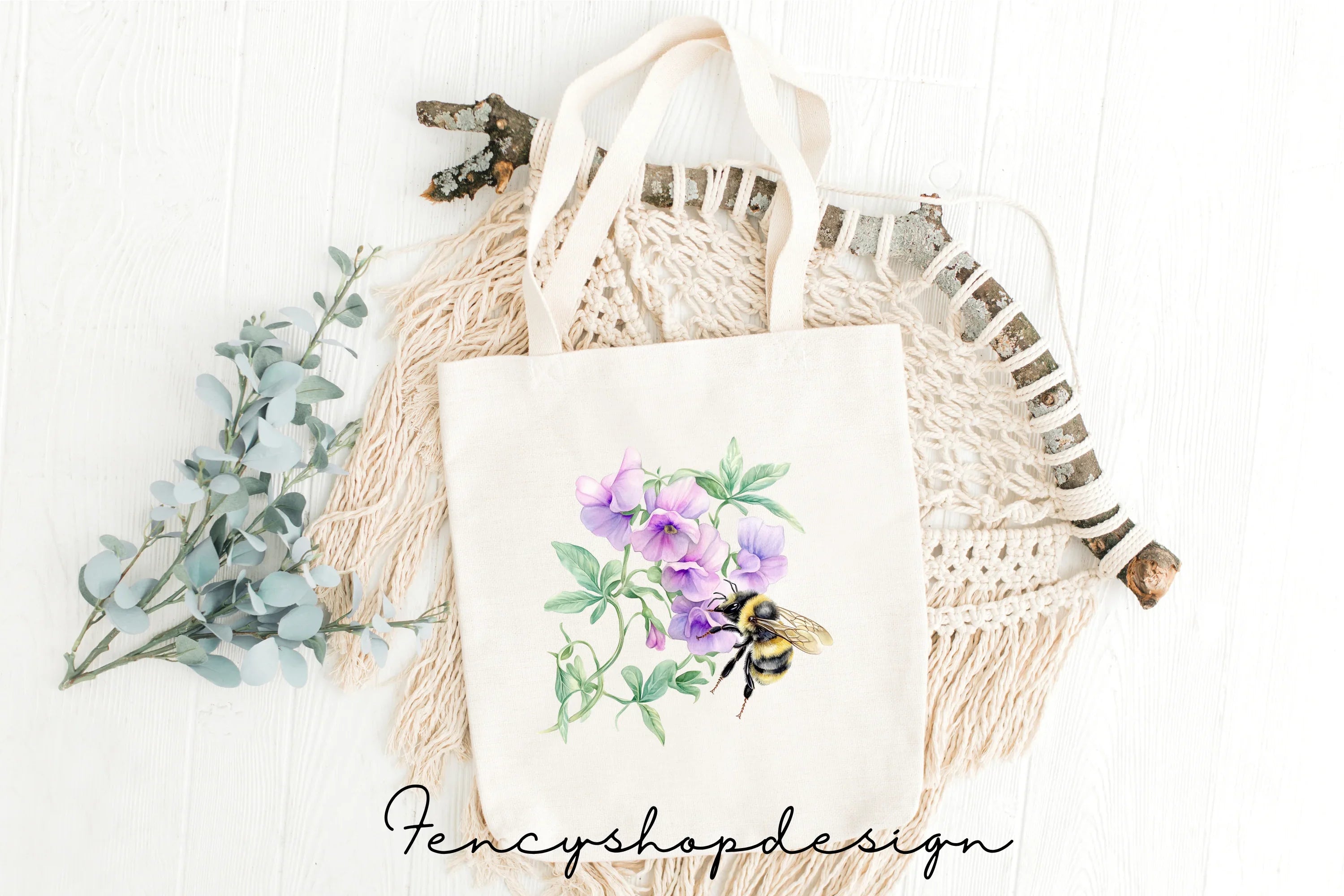 Sweet Honey Bee and Blossom Clipart Bundle