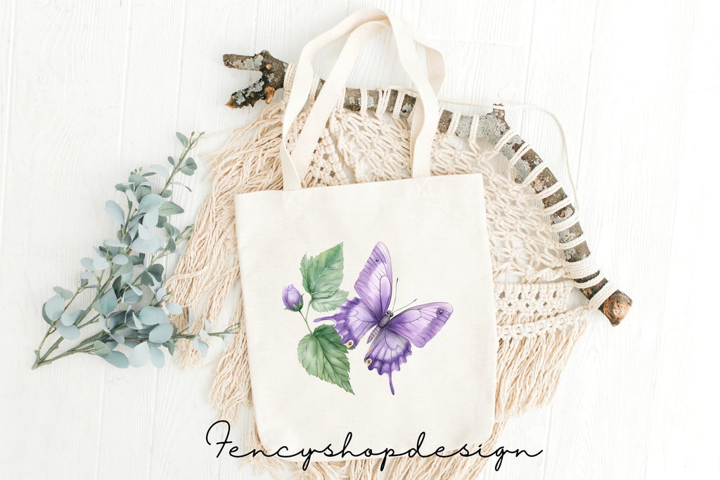 Purple Butterfly Clipart Bundle