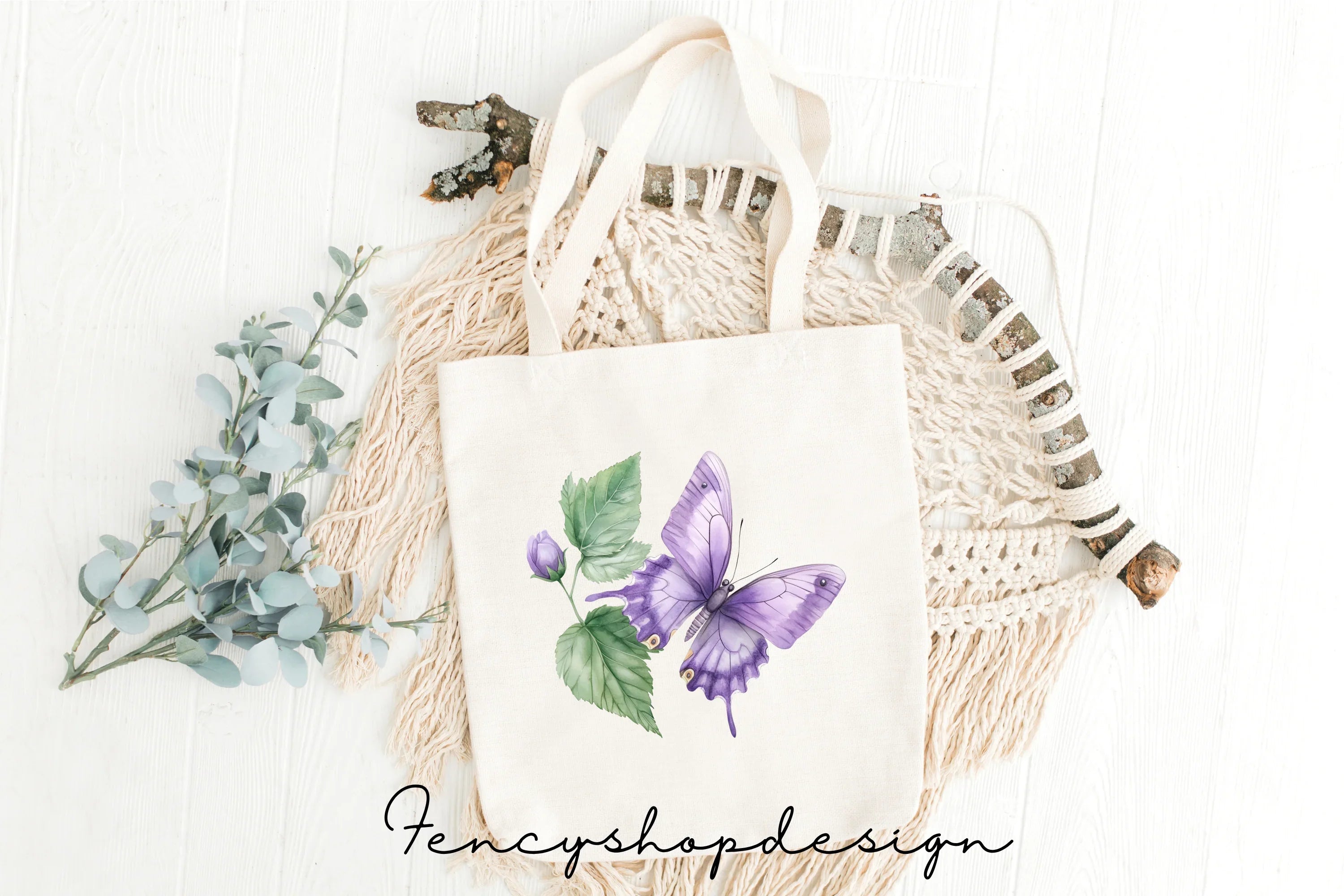 Purple Butterfly Clipart Bundle