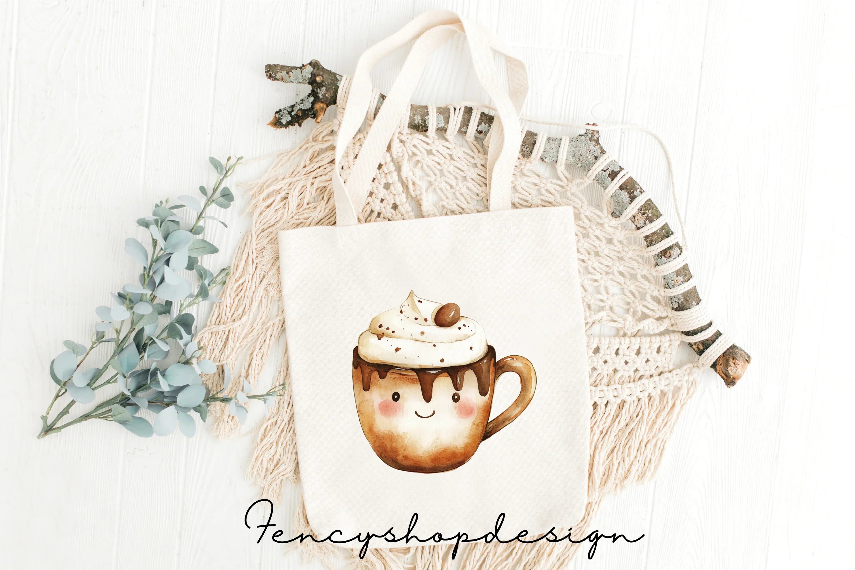 Cute Christmas Mugs Clipart Bundle