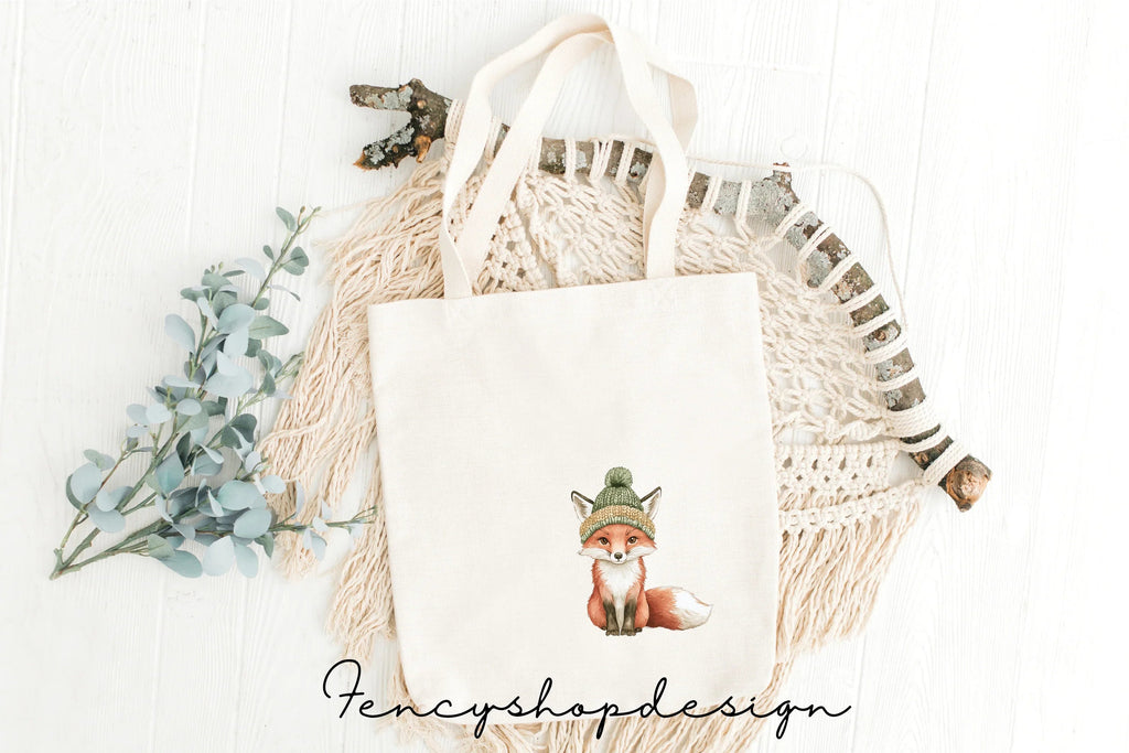 Cute Fox Winter Christmas Clipart Bundle