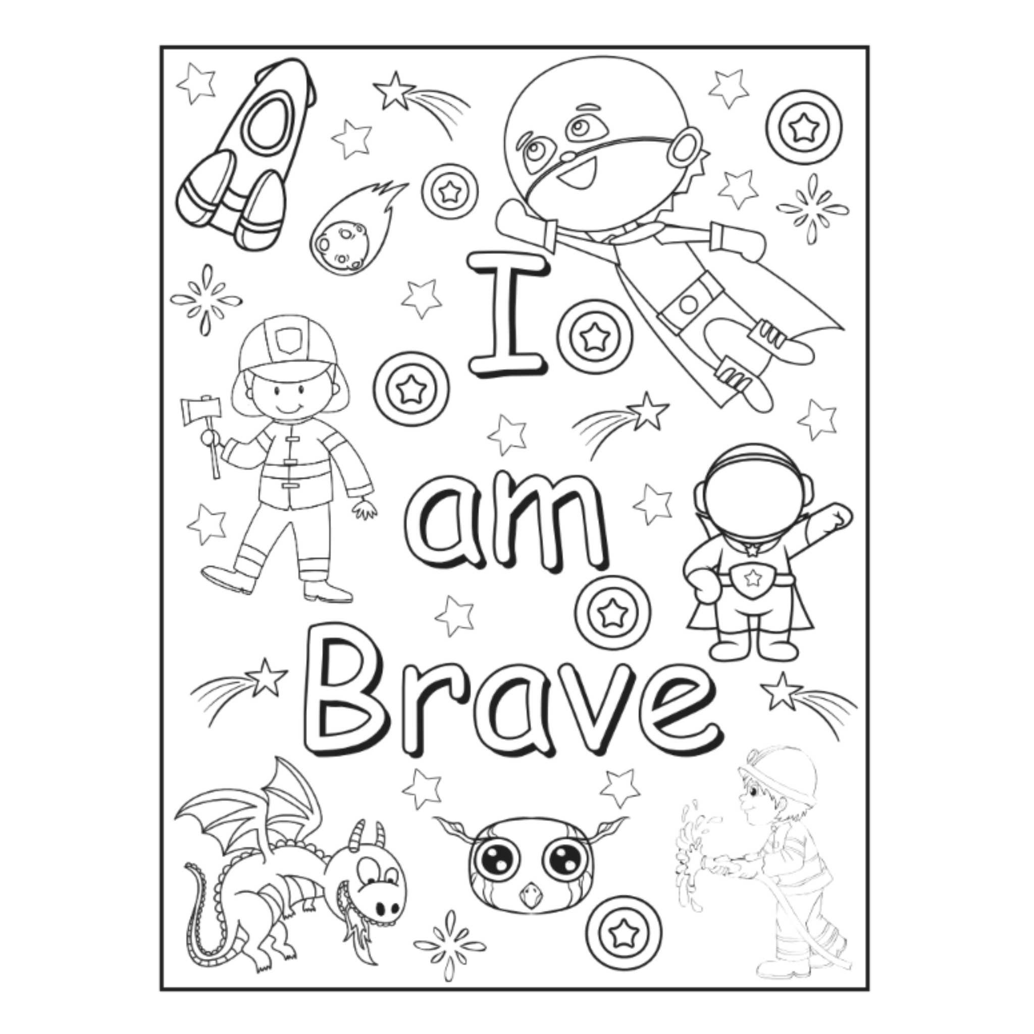 Positive Affirmations Coloring Book for Boys