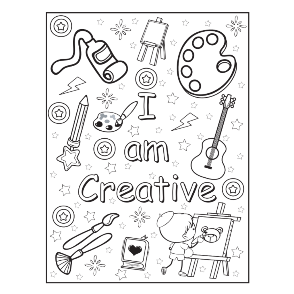 Positive Affirmations Coloring Book for Boys
