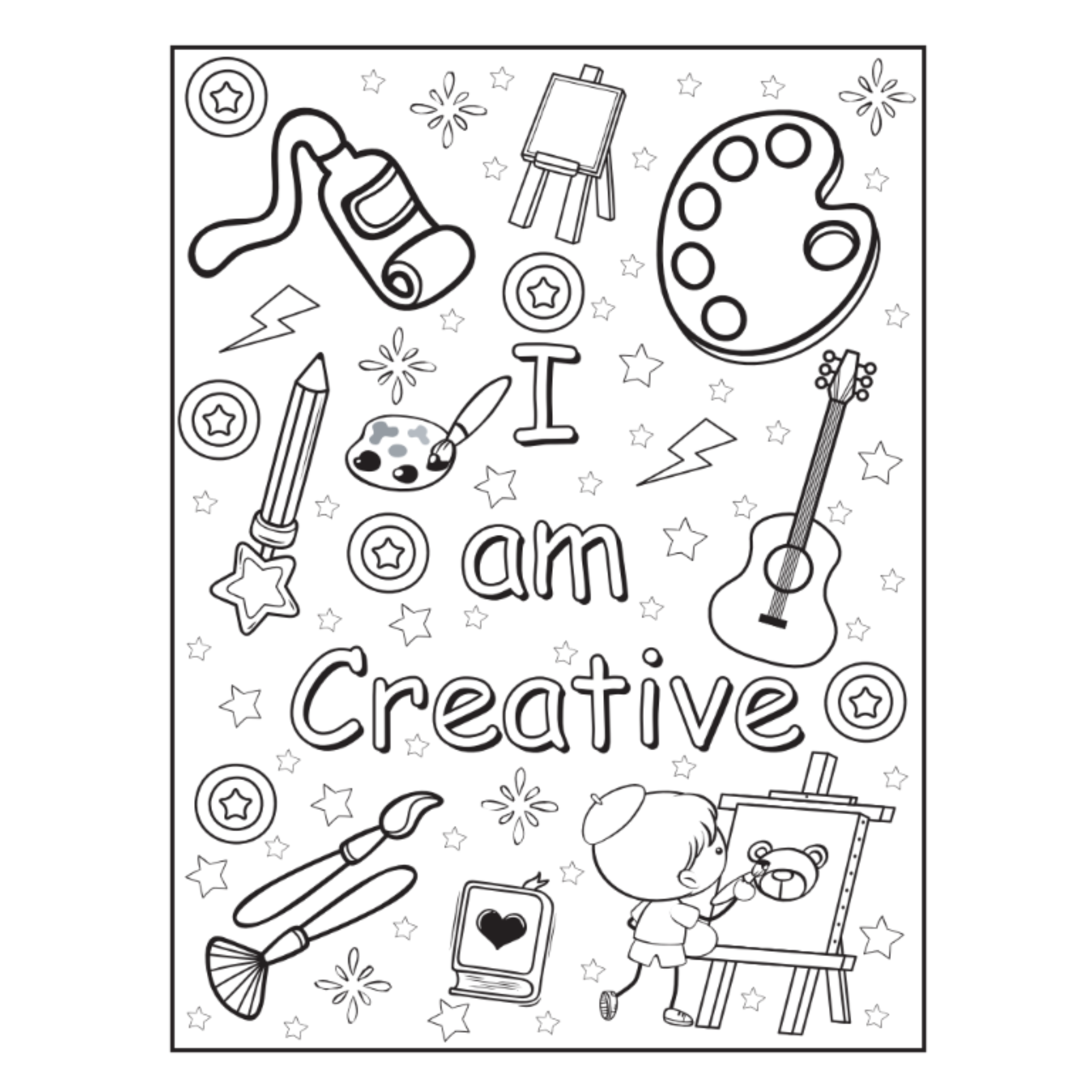 Positive Affirmations Coloring Book for Boys
