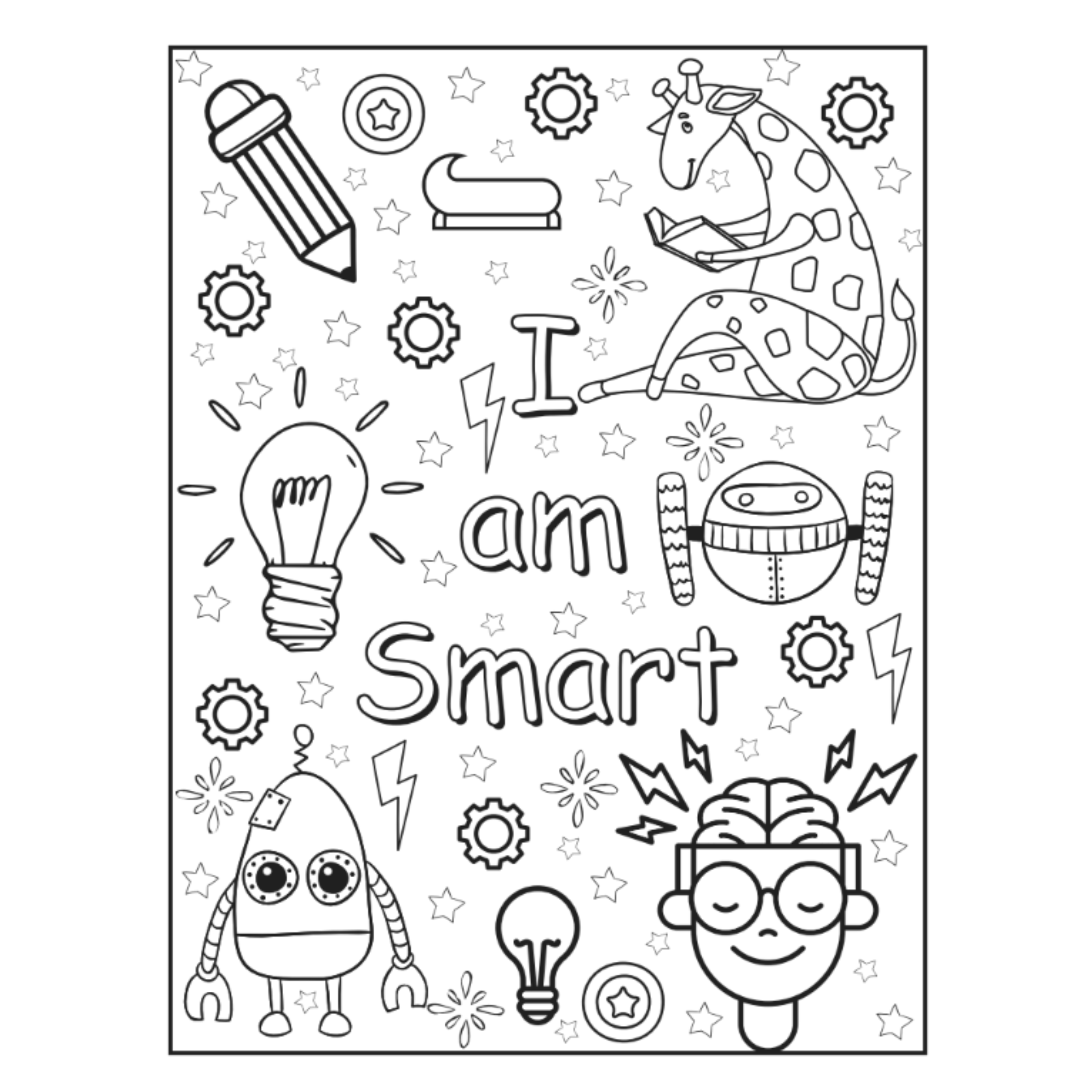 Positive Affirmations Coloring Book for Boys