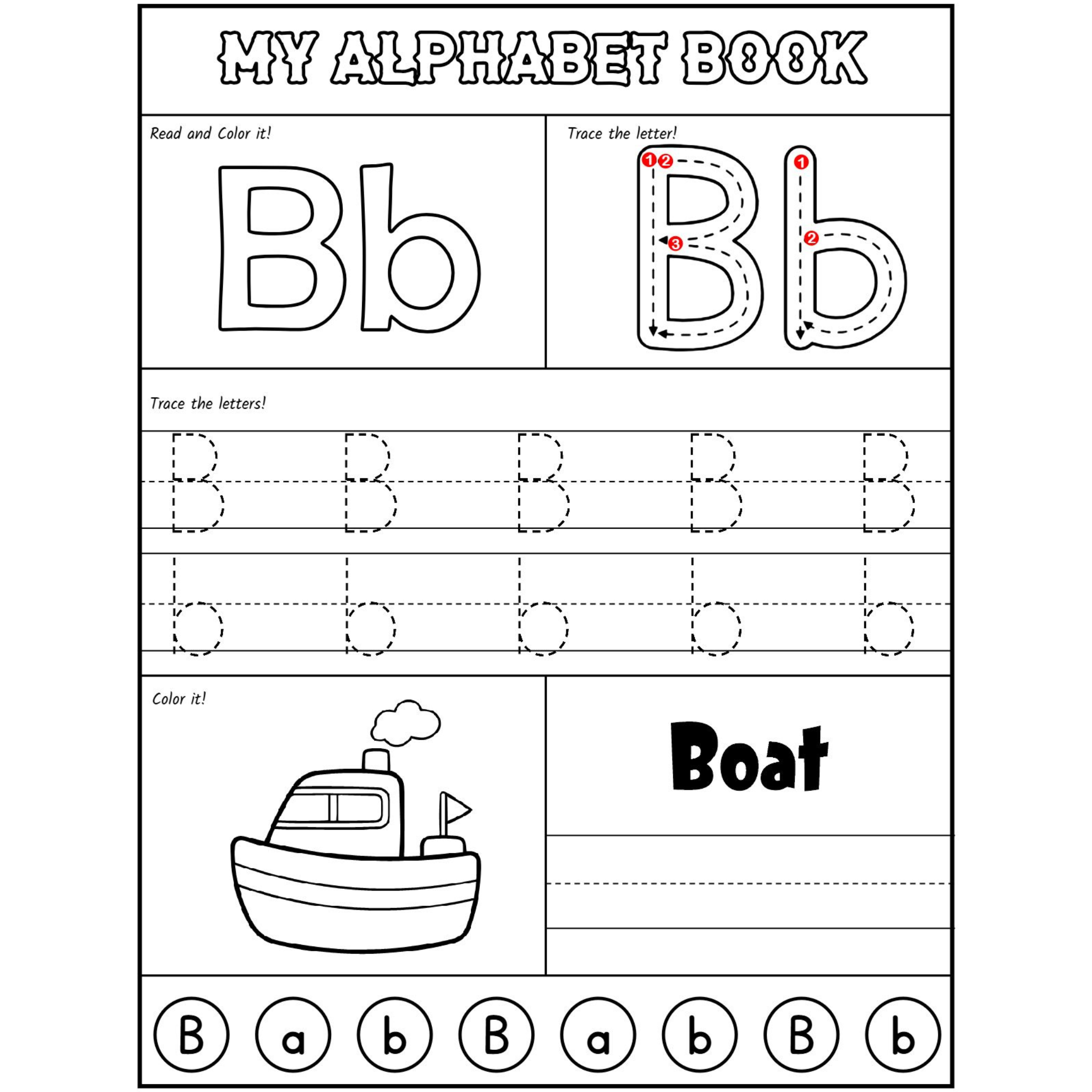 Preschool Alphabet Book Recognition Tracing Coloring