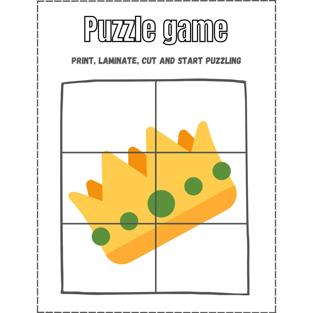 Printable Picture Puzzle Game Cards