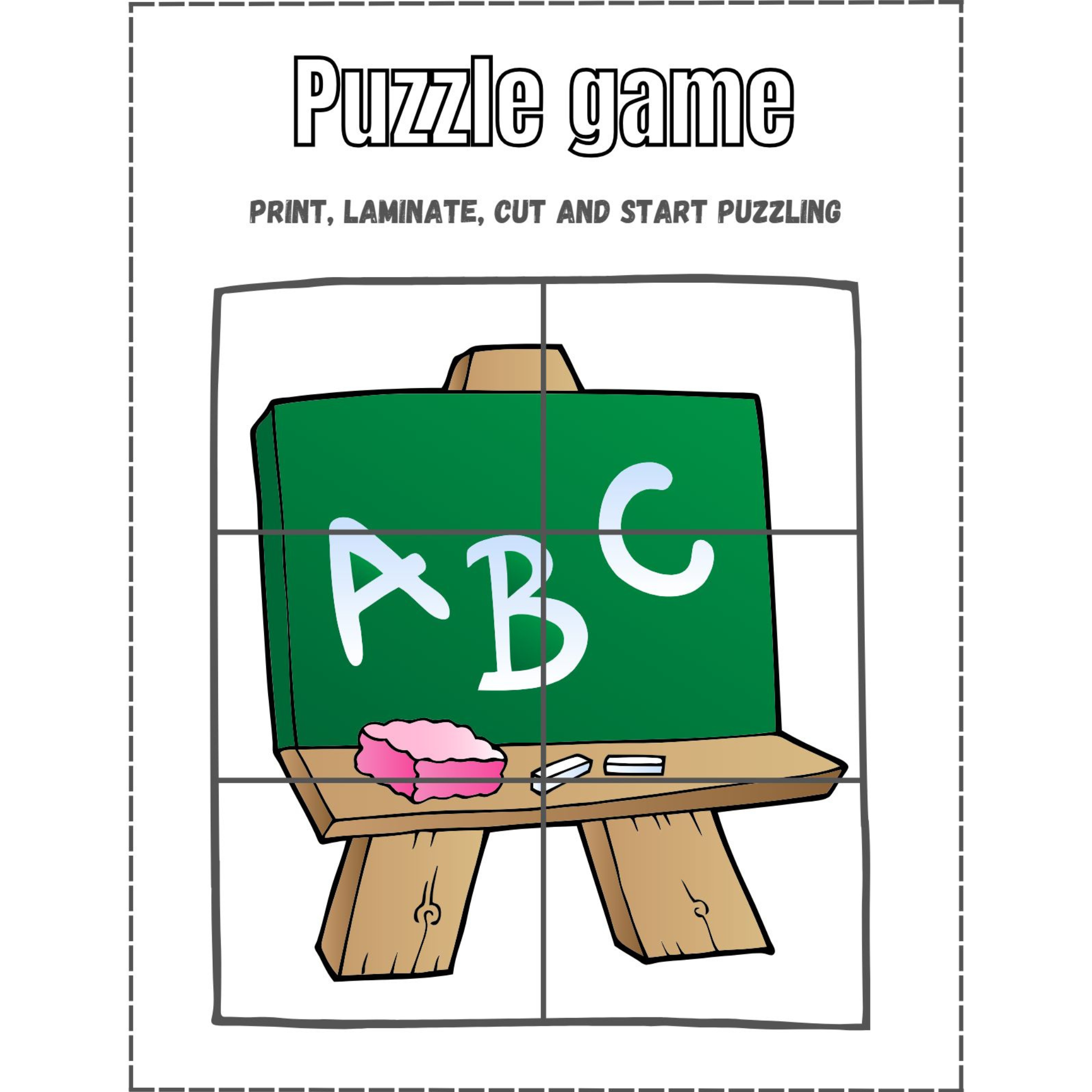 Printable Picture Puzzle Game Cards