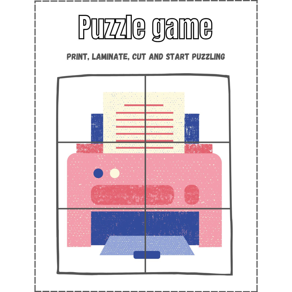 Printable Picture Puzzle Game Cards