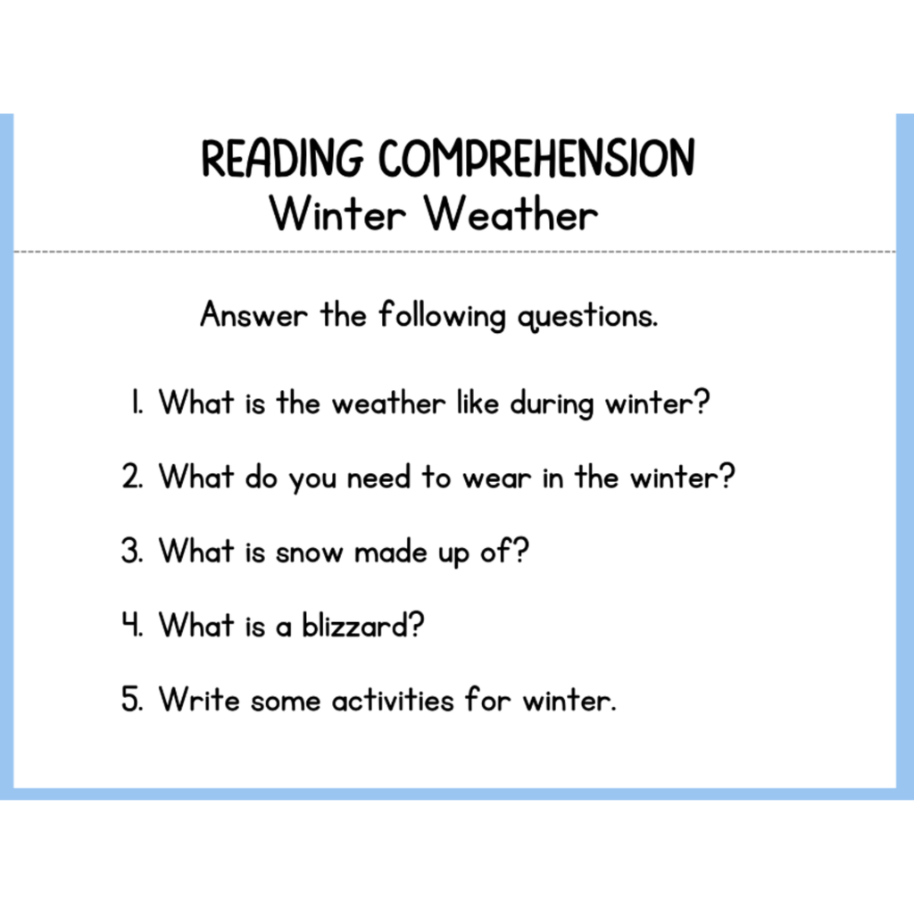 Reading Comprehension Short Stories Worksheets