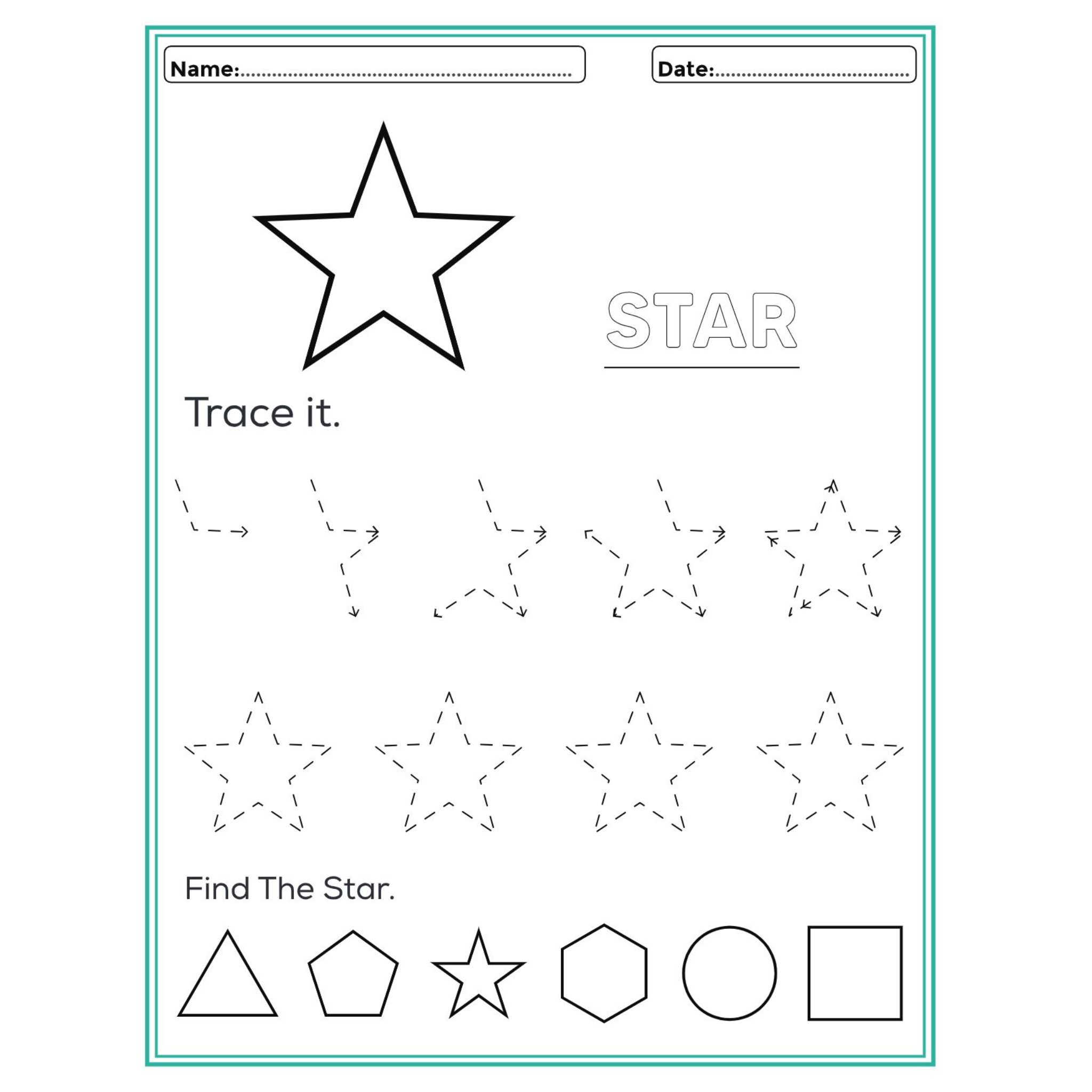 Shape Tracing and Find the Shape Worksheets