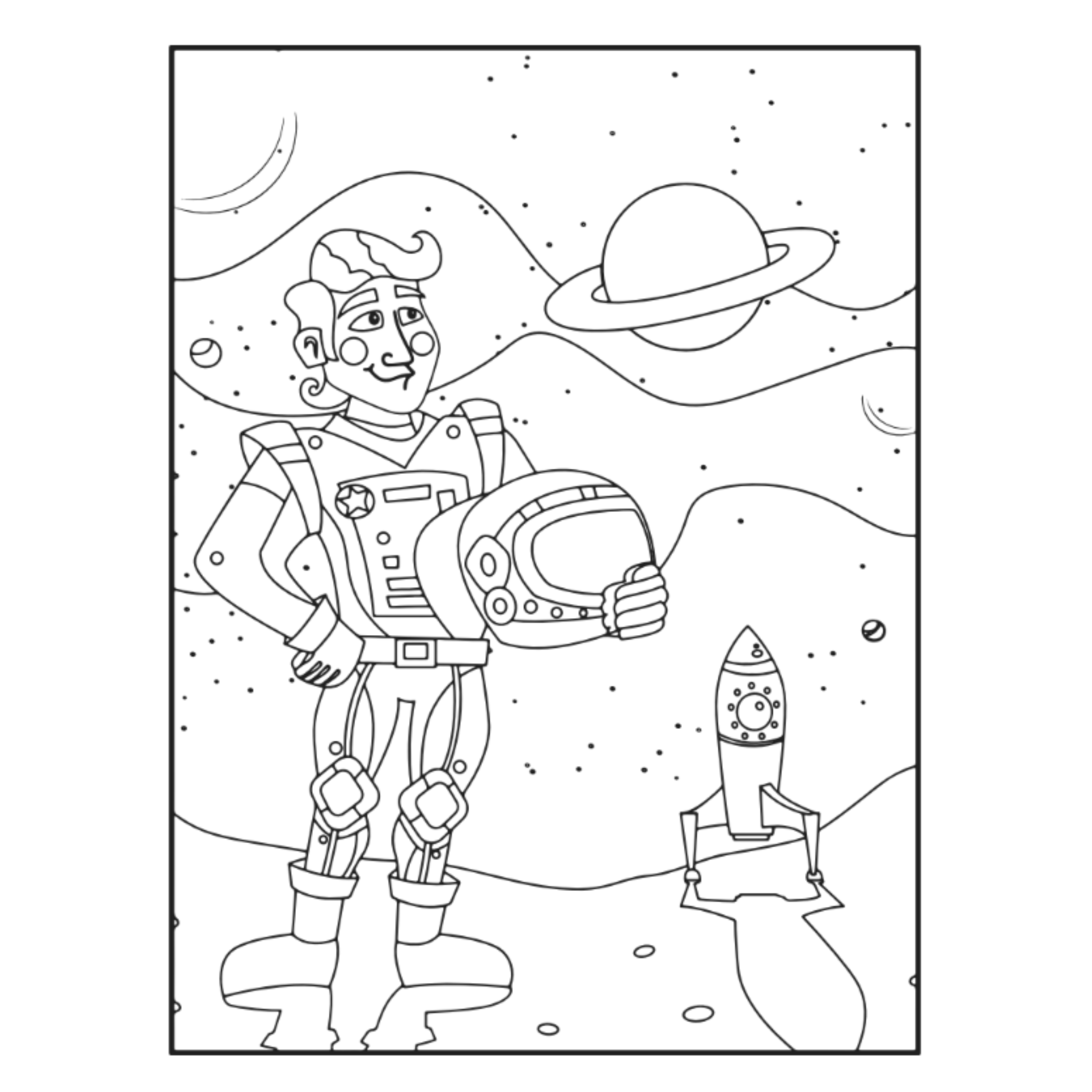 Space Coloring and Dot to Dot Activity Book
