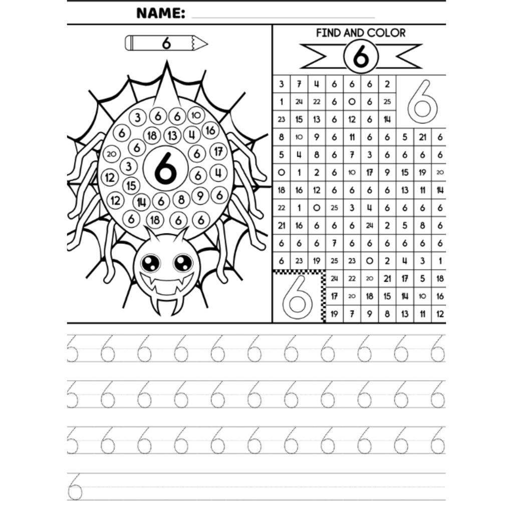 Spider Number Maze Handwriting Worksheets