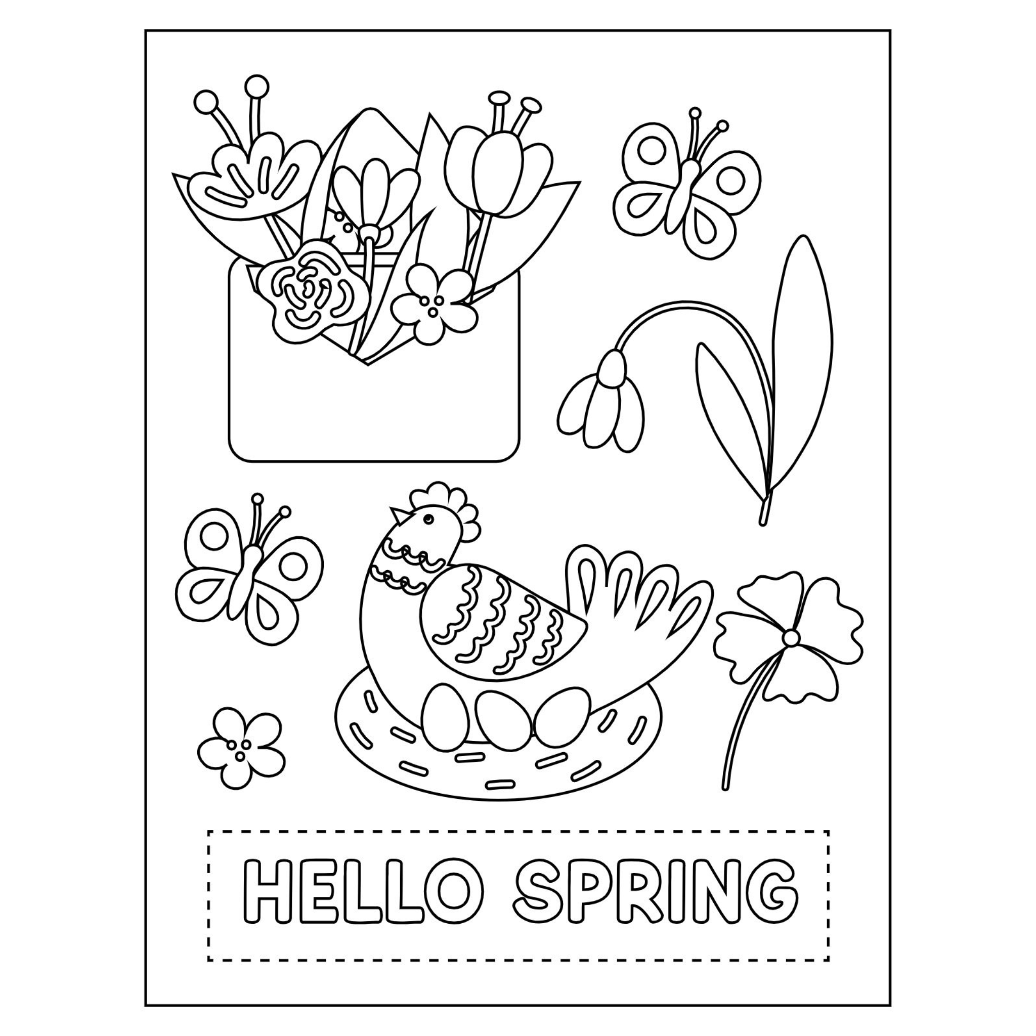 Spring Coloring Pages for Kids