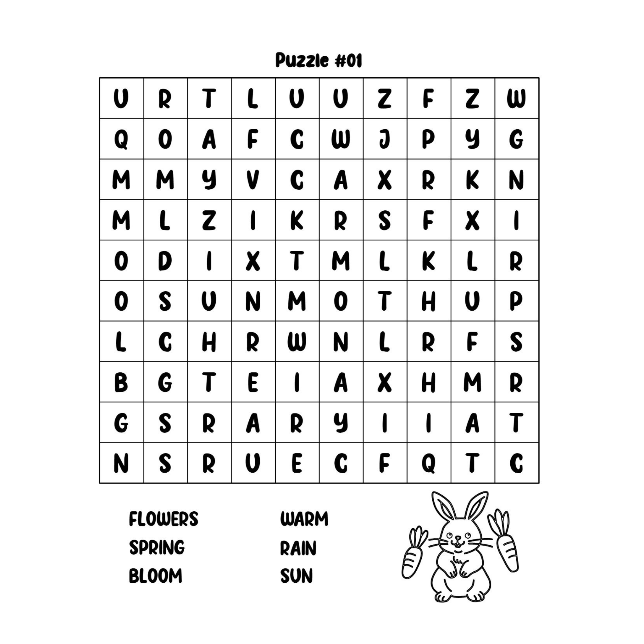 Spring Word Search Book for Kids