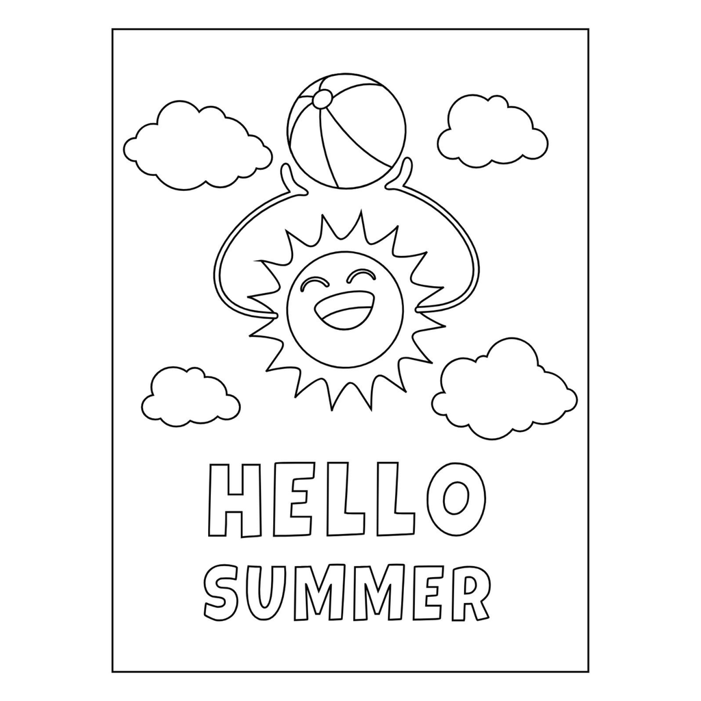 Summer Kids Activities and Coloring Book