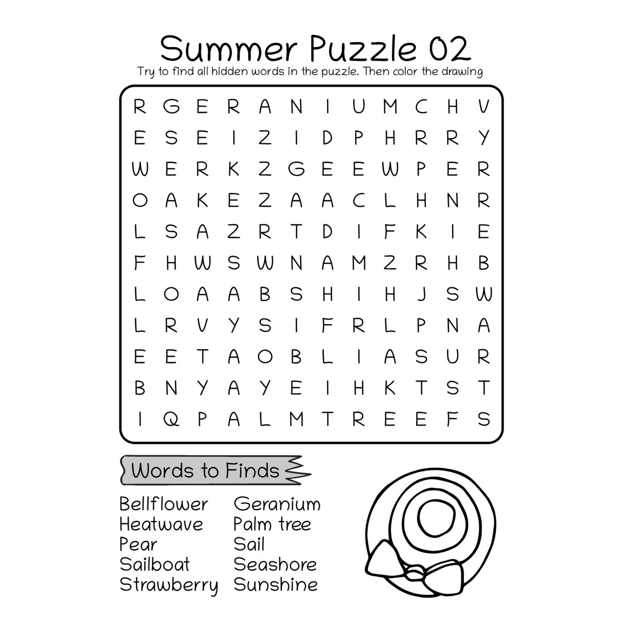 Summer Word Search Activity Book