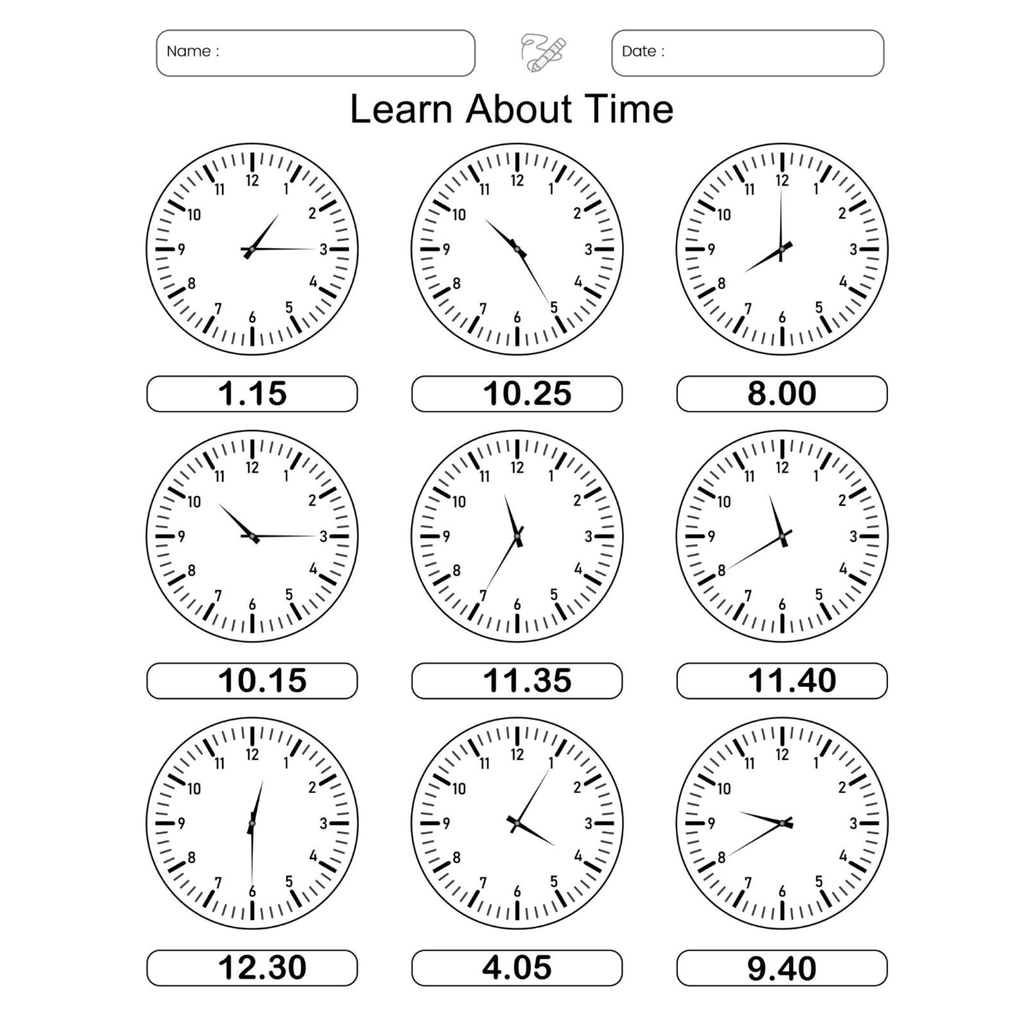 Telling Time Worksheets 120 Page Workbook