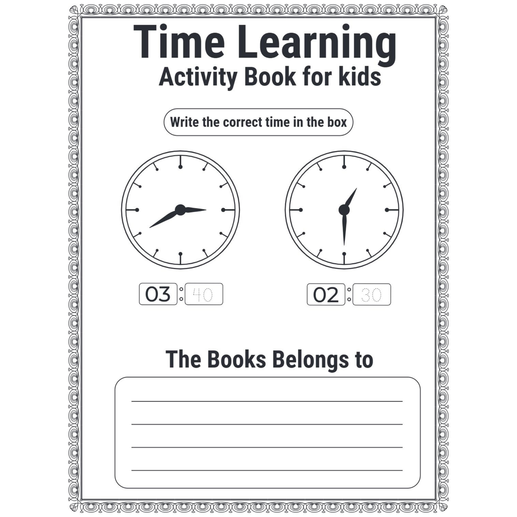 Time Learning Activity Book for Kids