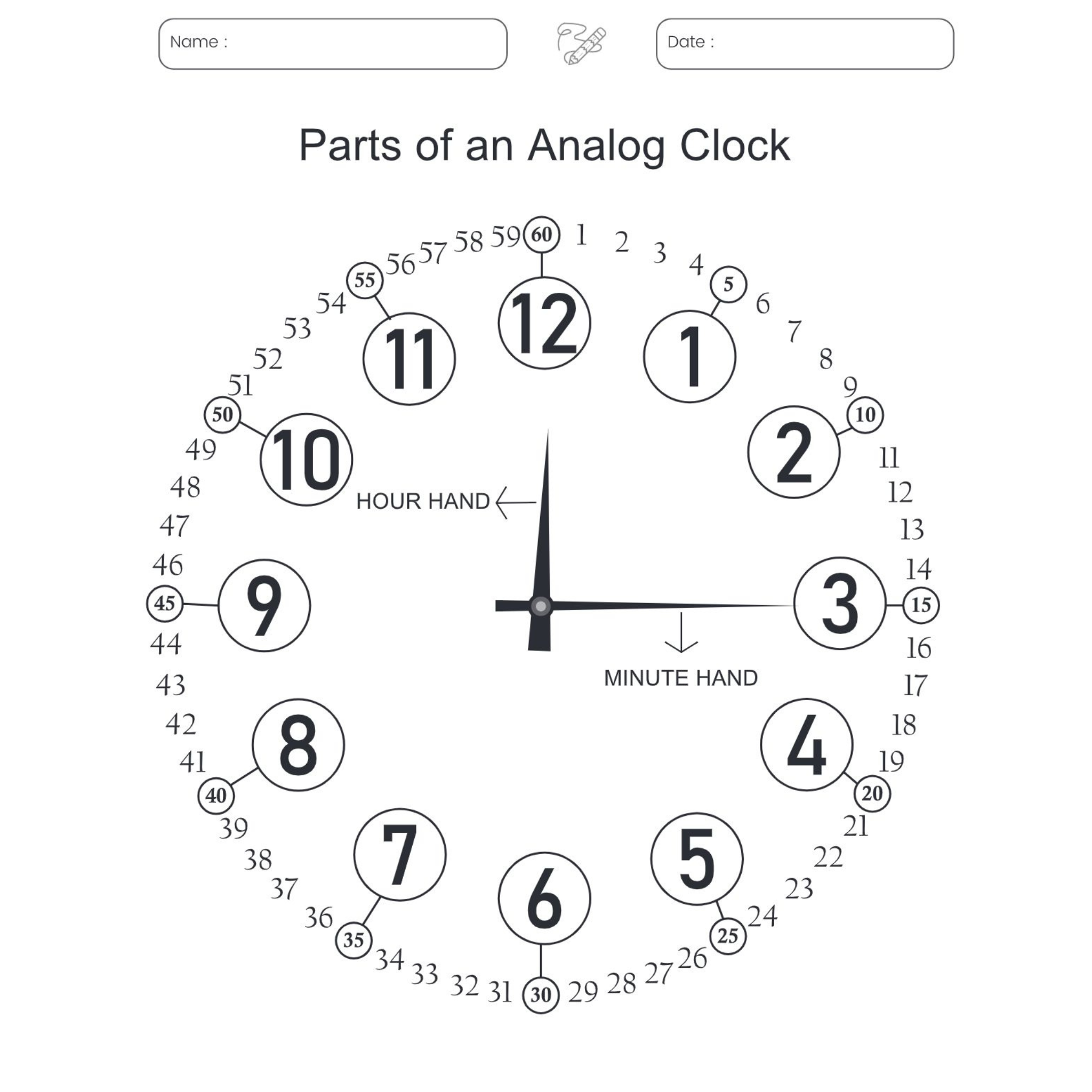 Time Learning Clock Workbook