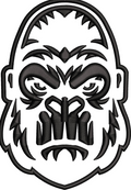 Gorilla Face Embroidery Design