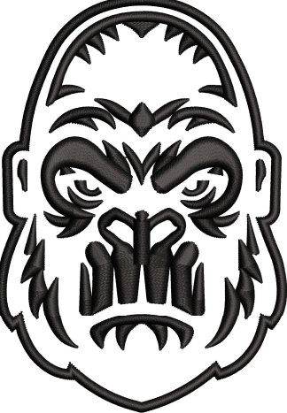 Gorilla Face Embroidery Design