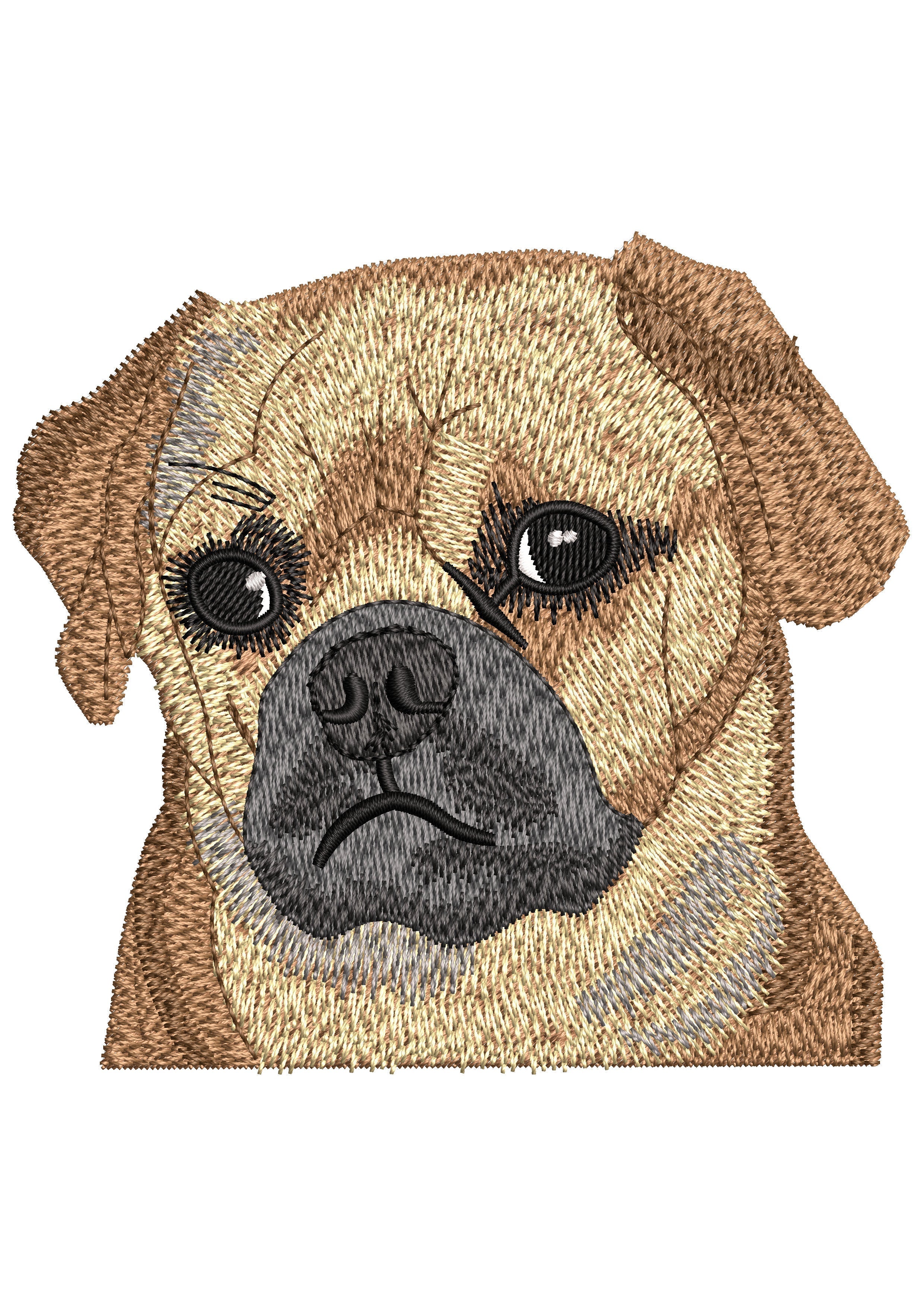 Bull Dog Embroidery Design