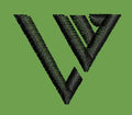 Angular Geometric V Form Embroidery Design