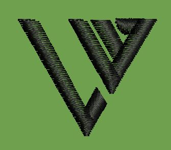 Angular Geometric V Form Embroidery Design