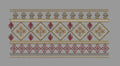 Crimson Diamond Lattice Embroidery Design
