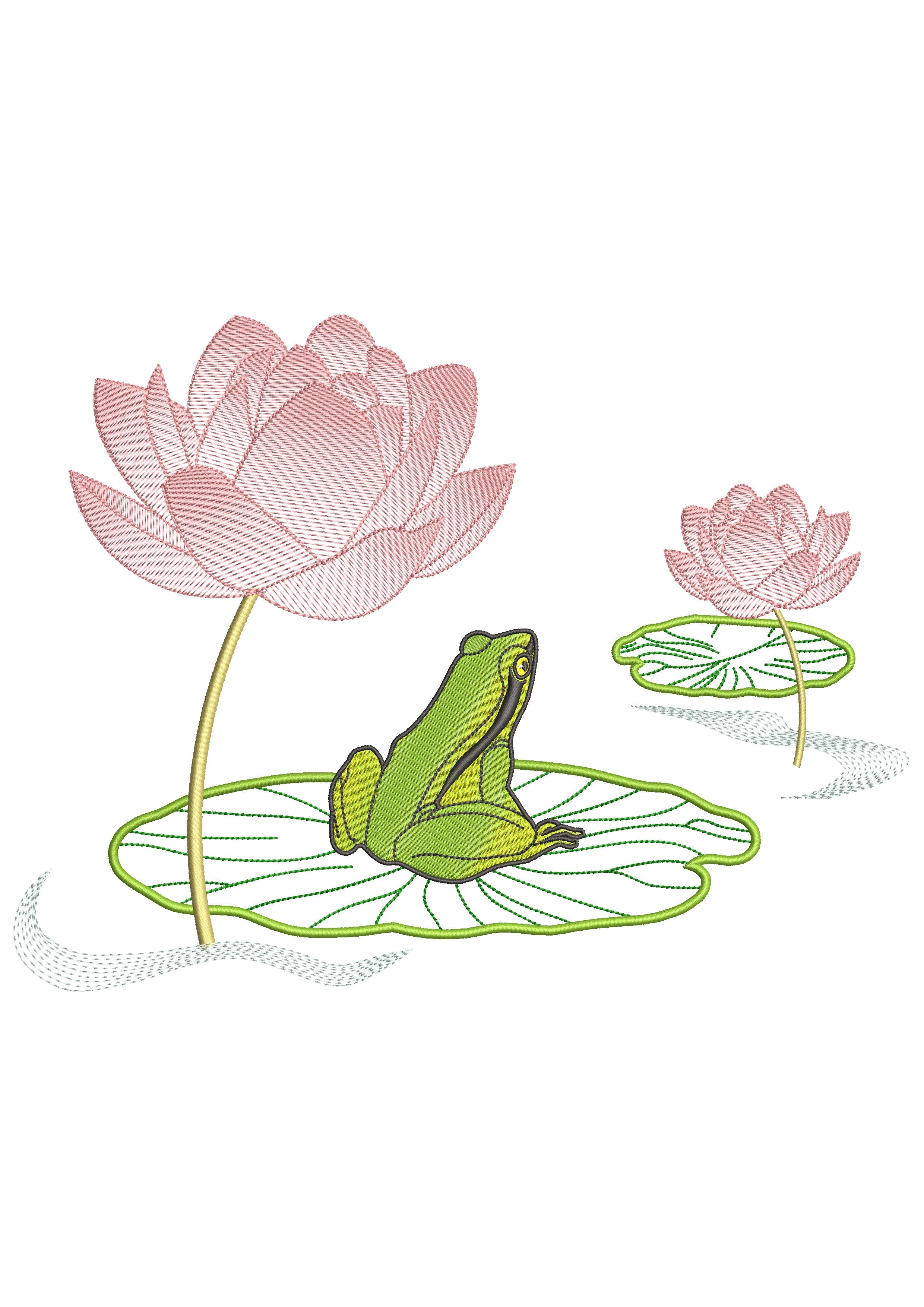 Frog Color Blending Embroidery Design