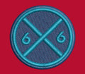 Circle Crossed Numeric Emblem Embroidery Design