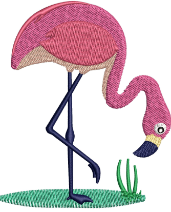 Flemingo Bird Embroidery Design