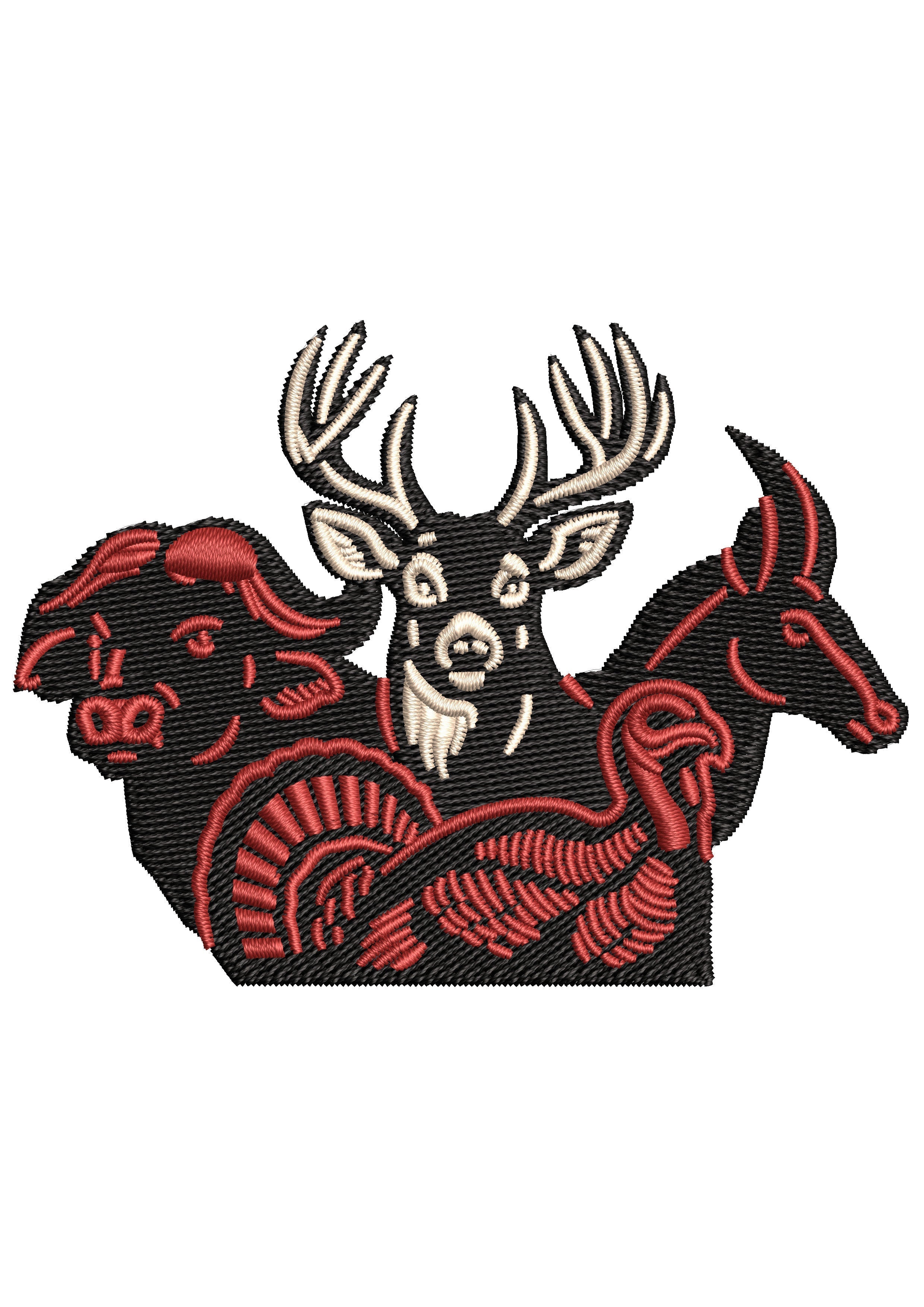 Wild Life Embroidery Design