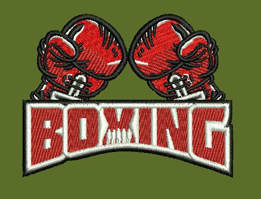 Stylized Boxing Embroidery Design